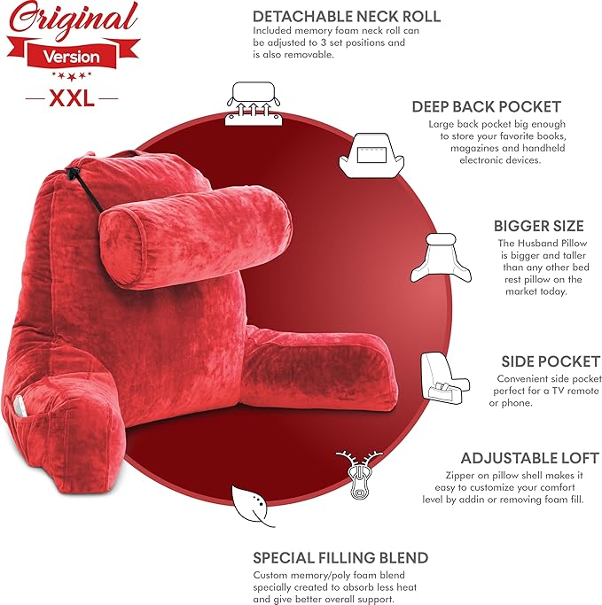 Husband Pillow XXL – Reading Pillow Bed Chair - Image 5