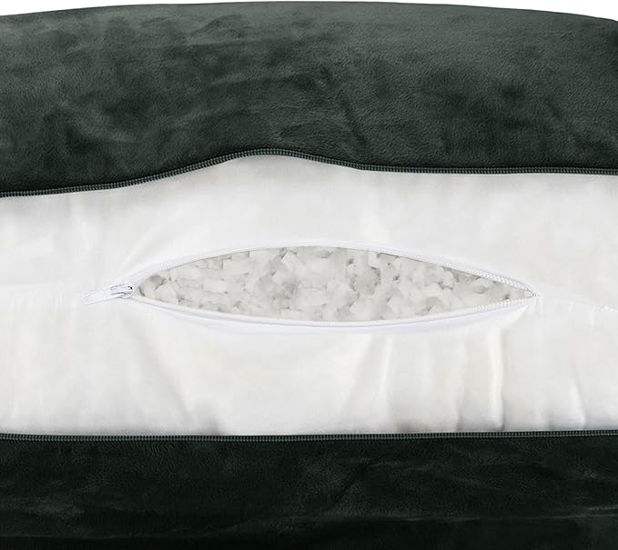 Husband Pillow Dark Green, Original Reading Pillow in Bed Rest Chair, Shredded - Image 7
