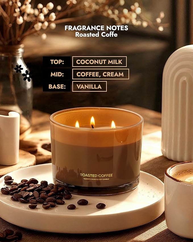 96NORTH Luxury Coffee Soy Candle | Large 3 Wick Jar Candle | Up to 40 Hours - Image 4