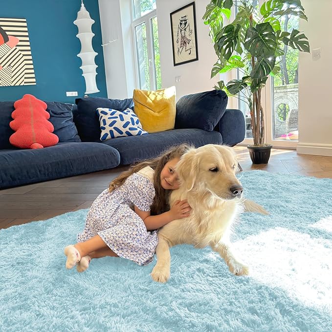 OLANLY Area Rugs for Living Room Bedroom, Machine Washable 4x5.9 ft Soft Fluffy - Image 3