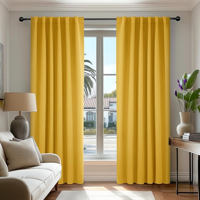 Deconovo Extra Long Blackout Curtains Back Tab and Rod Pocket Thermal Insulated by Deconovo