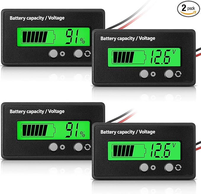 Frienda 2 Pieces Dc 12v 24v 36v 48v 60v 72v 84v Golf Cart Battery Meter by Frienda
