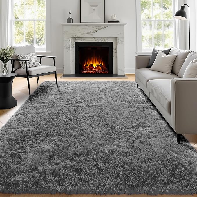 PAGISOFE 8x10 Living Room Rug Grey, Soft Large Rugs - Image 8