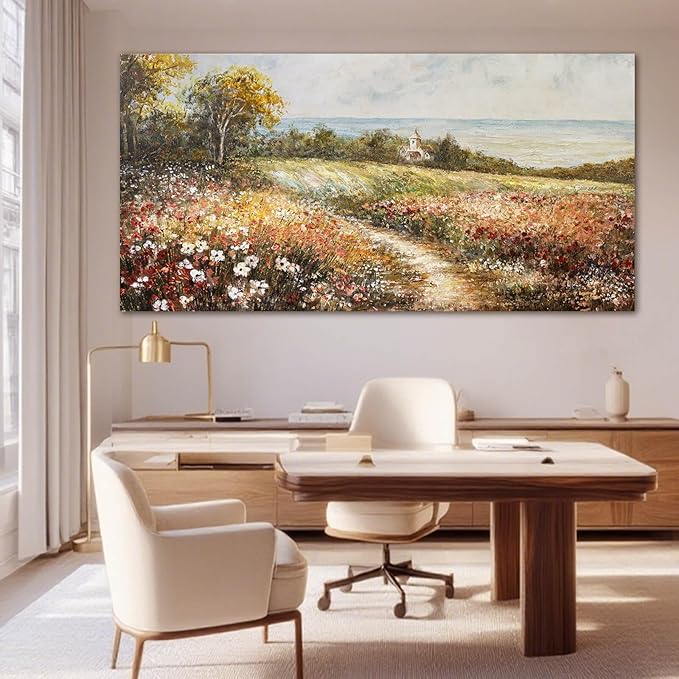 YETHEN WAL Wildflower Meadow Landscape Wall Art - Image 2