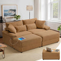 SUNWAVE 74" Double Chaise Lounge Chair Indoor, Oversized Loveseat by SUNWAVEHOME