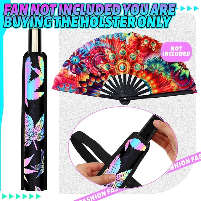 Summer Rave Fan Thigh Holster Rave Fan Holder Folding Hand Pouch Foldable - Image 6
