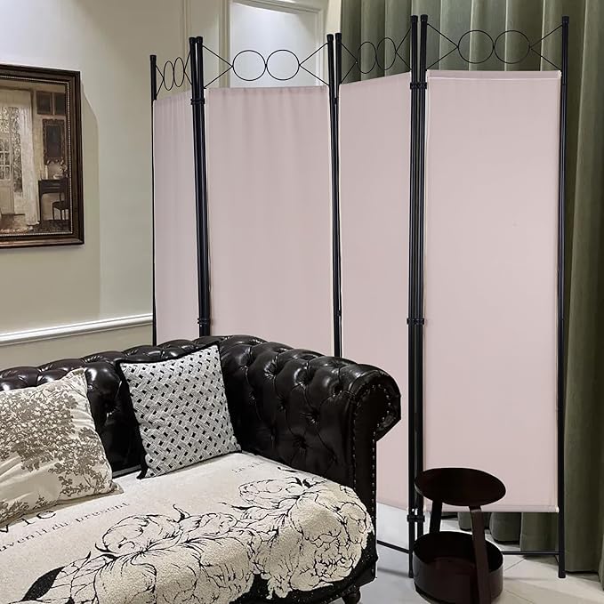 FDW 4 Panel Room Divider and Folding Portable Partition Screen, 6FT Wall - Image 2