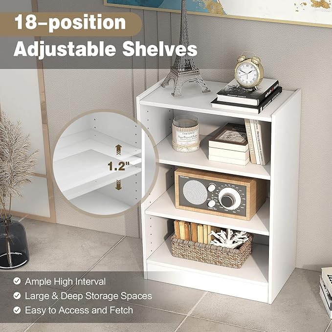 LOKO 3-Tier Open Bookcase, Modern 3-Cube Bookshelf - Image 5
