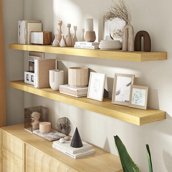 72 Inch Floating Shelves for Wall, 8 Inch Deep Floating Shelf for Storage & - Image 2