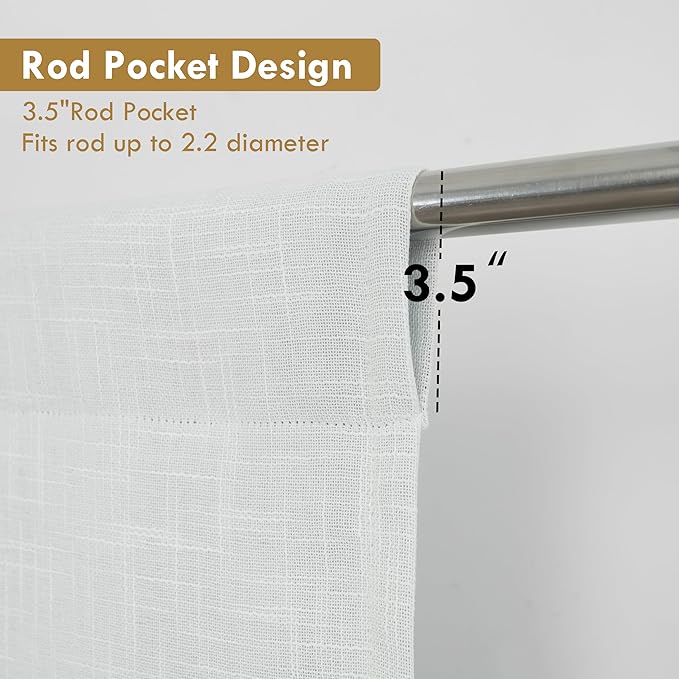 DriftAway Double Layer Linen Blackout Tie Up Curtains Thermal Insulated Fully - Image 3
