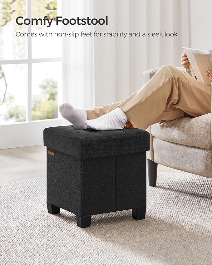 SONGMICS Storage Ottoman, Small Ottoman Foot Rest - Image 5