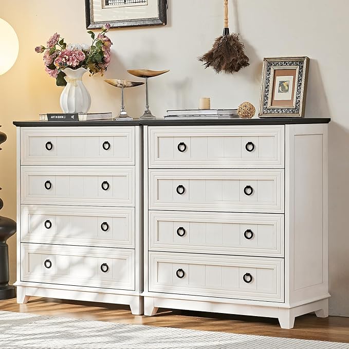 Farmhouse 4 Drawer Dresser for Bedroom, Rustic Wood Dresser - Image 3