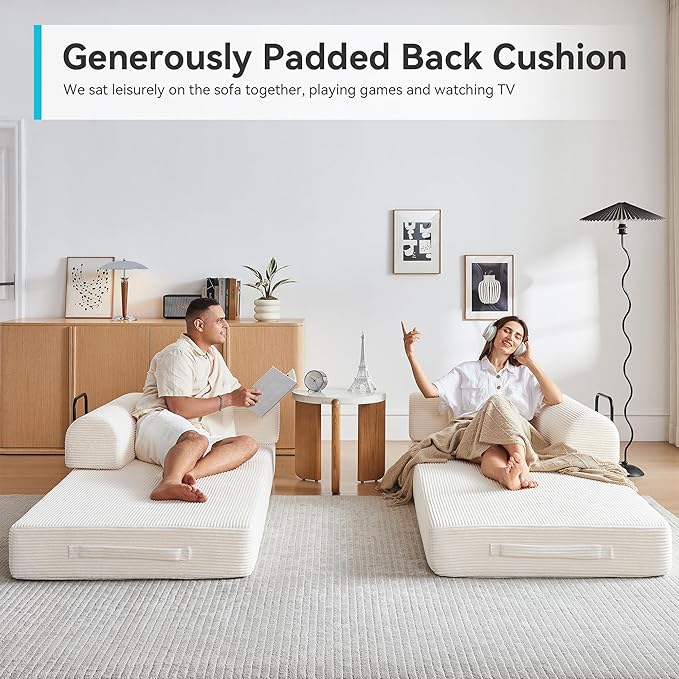 Convertible Folding Mattress Couch, 5-in-1 Futon Sofa - Image 3