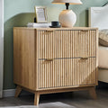 T4TREAM Modern Fluted Wood Night Stand, Side Tables Bedroom, End Table by T4TREAMFurniture