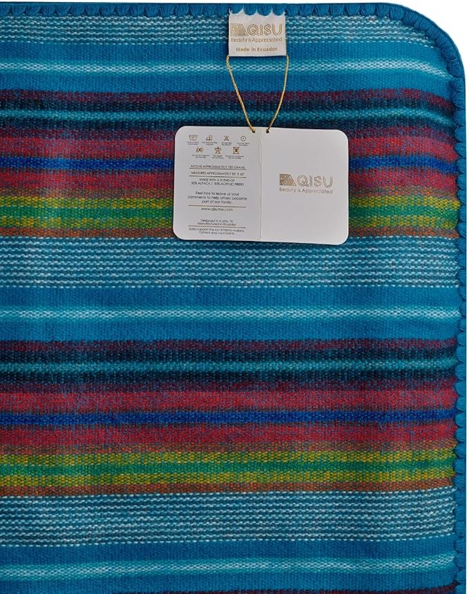 QISU Alpaca Wool Blanket Throw | Large, Variegated | 85 x 65 inches | Ultra-Soft - Image 5