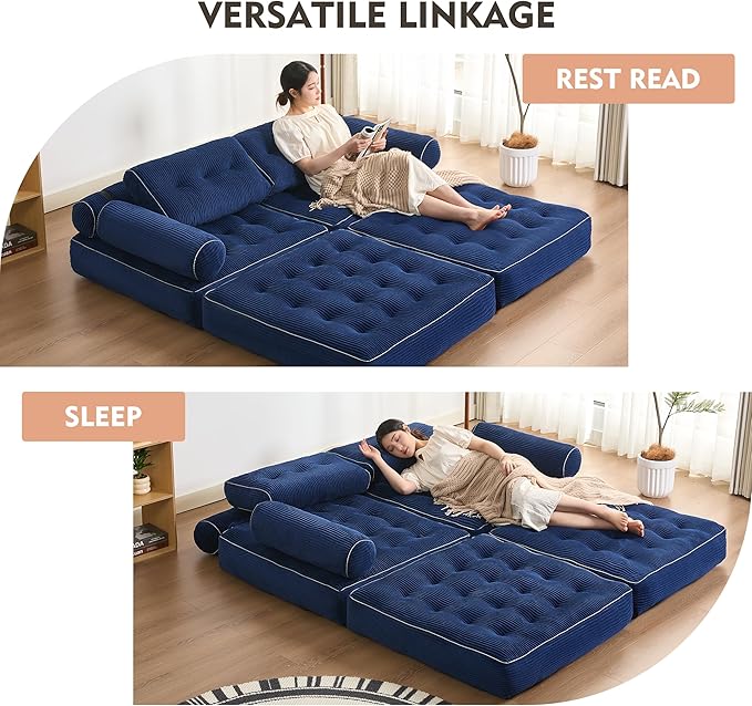 Plus Futon Sofa Bed for Small Spaces, Floor Couch - Image 4