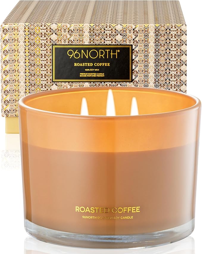 96NORTH Luxury Coffee Soy Candle | Large 3 Wick Jar Candle | Up to 40 Hours by 96NORTH%C2%AE