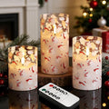 Eywamage Christmas Glass Flameless Pillar Candles by EywamageCandles