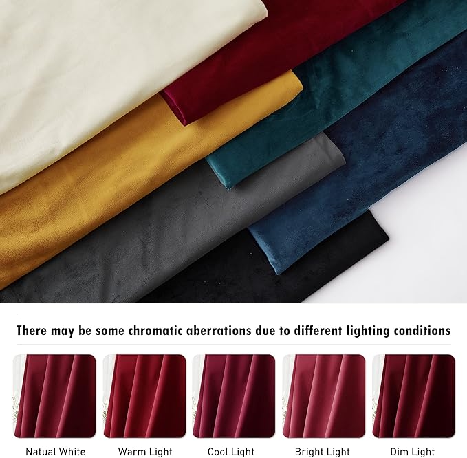 RYB HOME Red Velvet Curtains 72 inches - Image 7