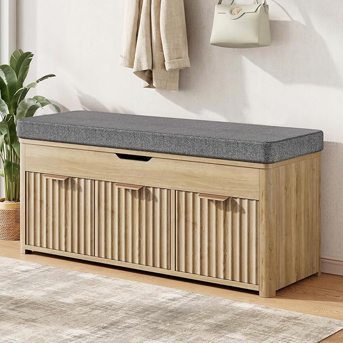Shoe Bench with Storage by LOOMORA