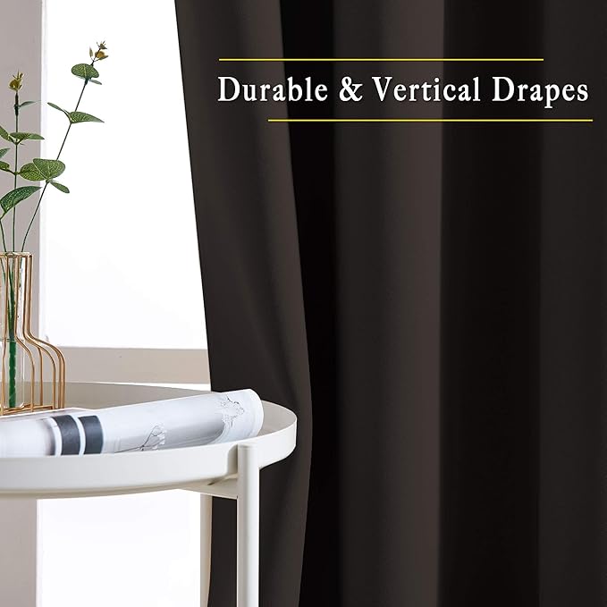 NICETOWN Toffee Brown Curtains 102 inches Long - Image 5