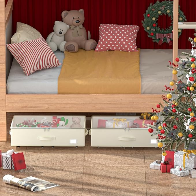 Under Bed Storage with Wheels, No Assemble Required 12 inches height Under Bed - Image 4
