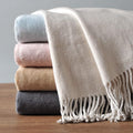 EP Mode Fringed Mulberry Silk Throw Blanket by EPMode