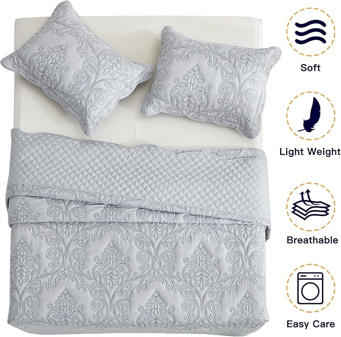 CHIXIN Bedspread Coverlet Quilt Set Full Size - Image 3