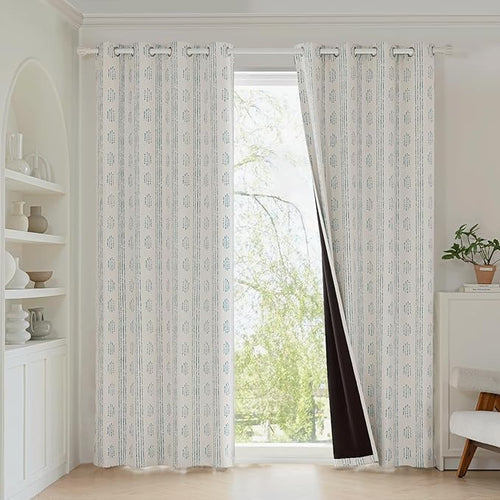 100% Boho Blackout Curtains 63 Inches Long - Image 2
