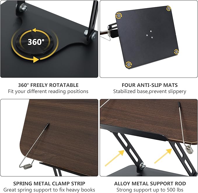 Book Stand for Reading, Lightweight Foldable Cookbook Stand for Kitchen - Image 3