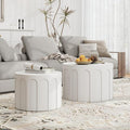 Nesting Coffee Table Set of 2, Modern Coffee Tables, Space-Saving Round Circle by Furnivado