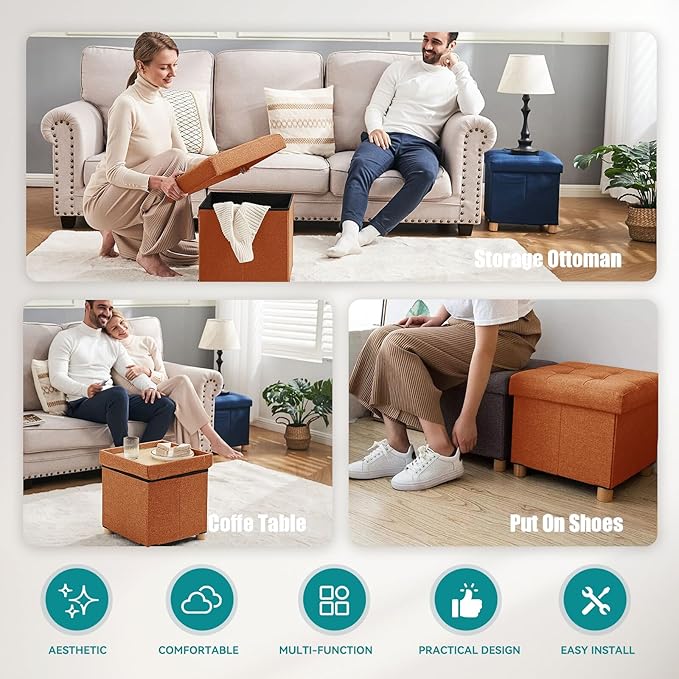 BRIAN & DANY Ottoman with Storage, Small Storage Ottoman - Image 6