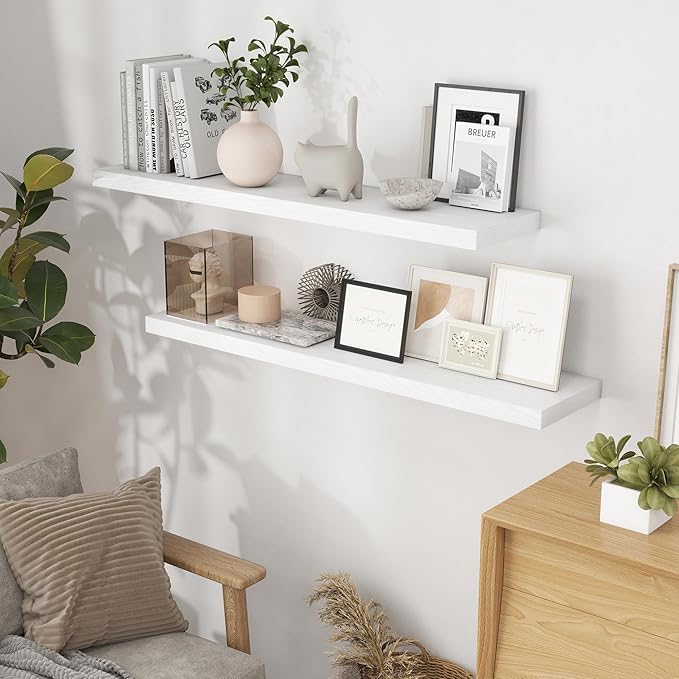 Fun Memories Floating Shelves for Wall, 48 x 9.3 Large Floating Shelf Wall - Image 2