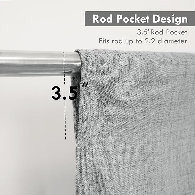 DriftAway Double Layer Linen Blackout Tie Up Curtains Thermal Insulated Fully - Image 4