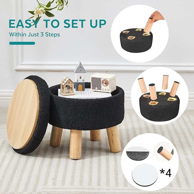 FIMIVIBI Small Foot Stool Ottoman - Image 4