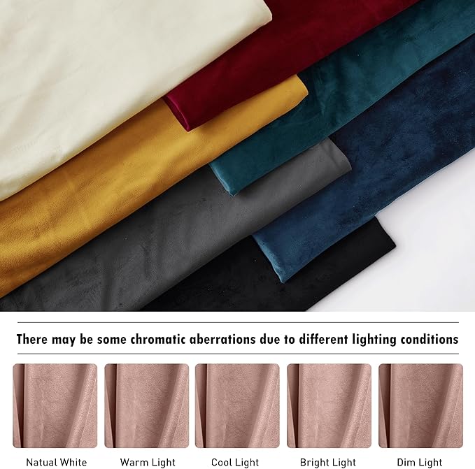 RYB HOME Back Tab Velvet Curtains, Thermal Insulated Privacy Protect Decorative - Image 7