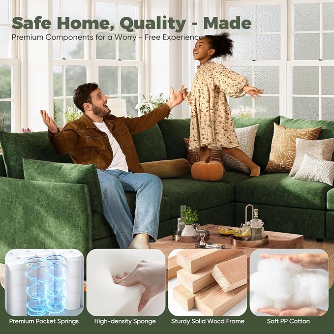 ABCASA 102.6" Luxury Modular Sleeper Sofa Bed 6 Seat Reversible Sectional Couch - Image 8