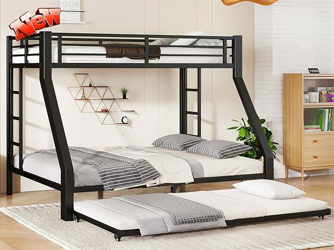Higher Quality & Stronger Heavy Duty Metal Bunk Bed Frame Twin XL Over Queen by Unknown
