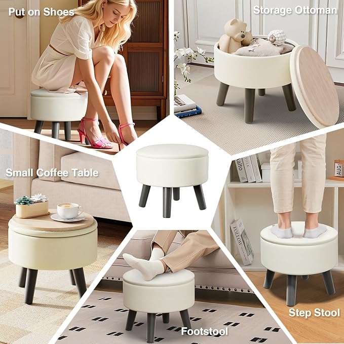FIMIVIBI Small Foot Stool Ottoman - Image 3