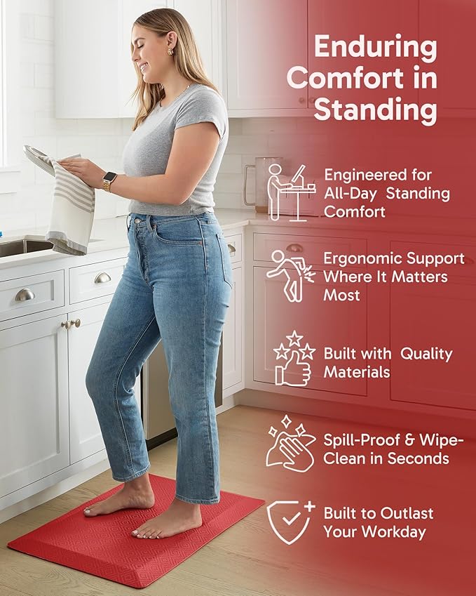 Ophanie Kitchen Mats for Floor, 3/4 Inch Thick Kitchen Rugs, Waterproof - Image 3
