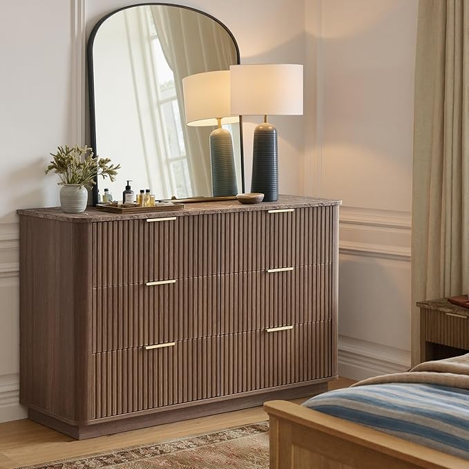 win2win 6 Drawer Dresser, Mid Century Modern Dresser - Image 4