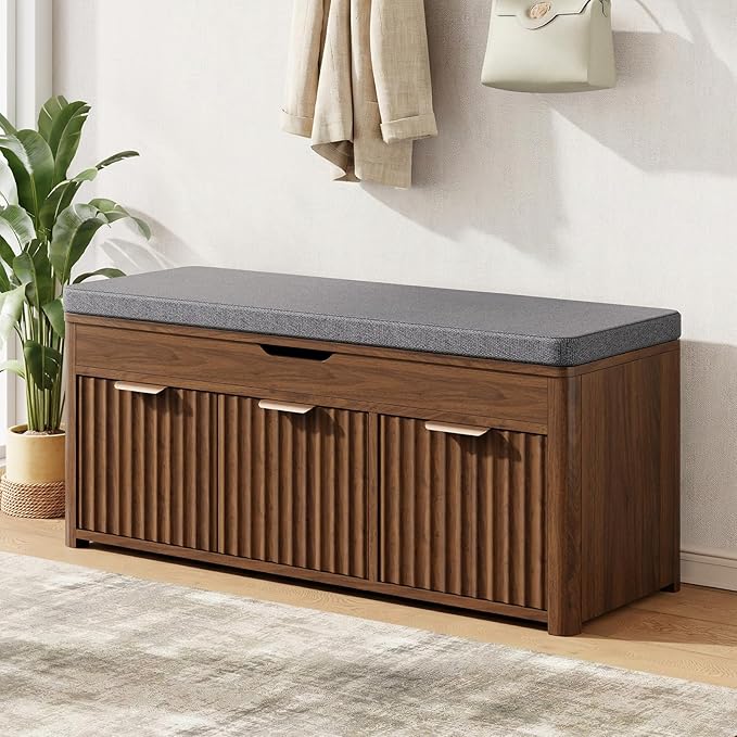 Shoe Bench with Storage by LOOMORA