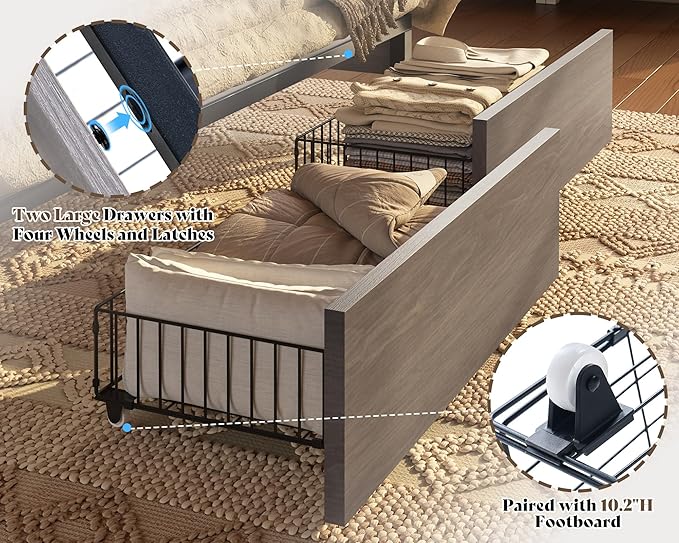 AMERLIFE 47.2" H Queen Bed Frame - Image 6