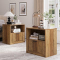 Fluted Nightstand Set of 2, MCM Mid Century Modern Bedside Tables by EdartHouse