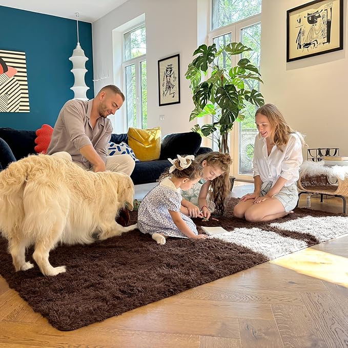 OLANLY 2x3 Machine Washable Small Bedside Rug, Soft Fluffy Shaggy Entryway - Image 7