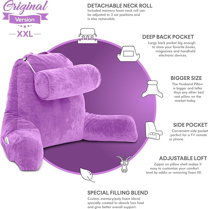 Husband Pillow XXL – Reading Pillow Bed Chair - Image 5