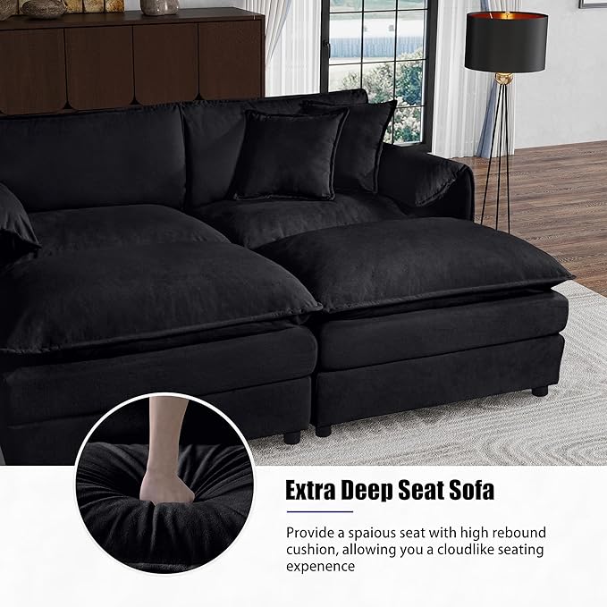 KEIKI Oversized Accent Chair Set of 2, Chenille Modern Comfy Deep Seat Large - Image 5