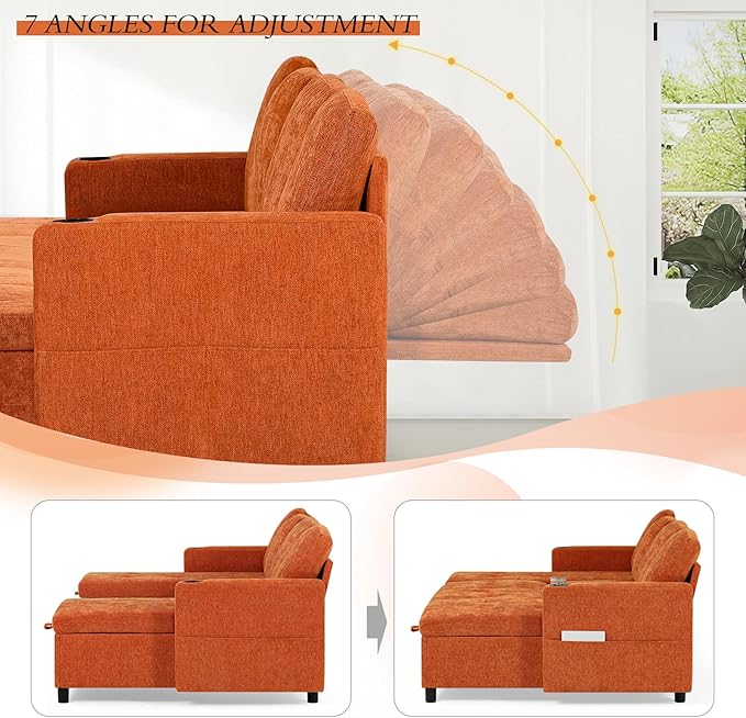 110" Sectional Pull Out Sofa Bed - Image 5