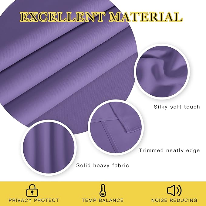 NICETOWN Blackout Curtains 54 Inches Long, Thermal Insulated Room Darkening - Image 2