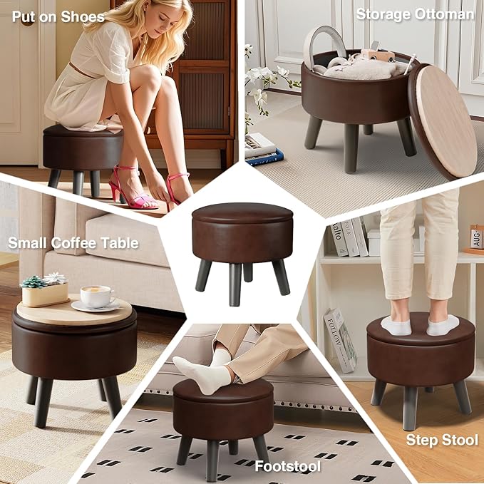 FIMIVIBI Small Foot Stool Ottoman - Image 5